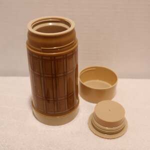 Vintage Aladdin Best Buy Thermos Brown Plaid 10 OZ Wide Mouth